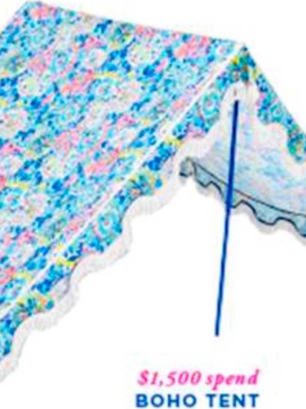 Lilly Pulitzer Multicolor Floral Print Tent Canopy - Blue, Pink, Yellow